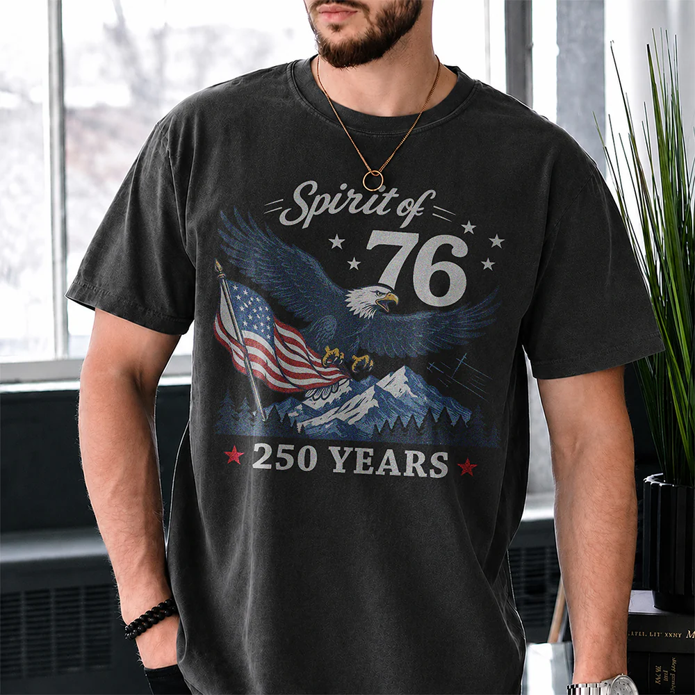 Spirit Of 76 250 Years Eagle America Flag Comfort Shirt - Patriotic USA Anniversary Tee CH07 180074 - Image 4
