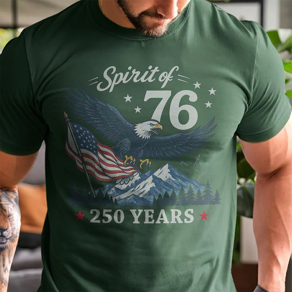 Spirit Of 76 250 Years Eagle America Flag Comfort Shirt - Patriotic USA Anniversary Tee CH07 180074 - Image 5