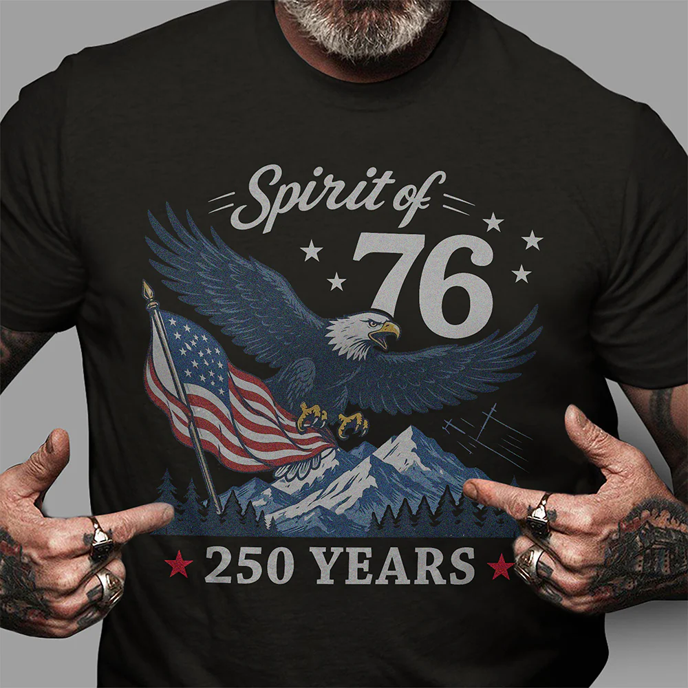 Spirit Of 76 250 Years Eagle America Flag Comfort Shirt - Patriotic USA Anniversary Tee CH07 180074 - Image 7