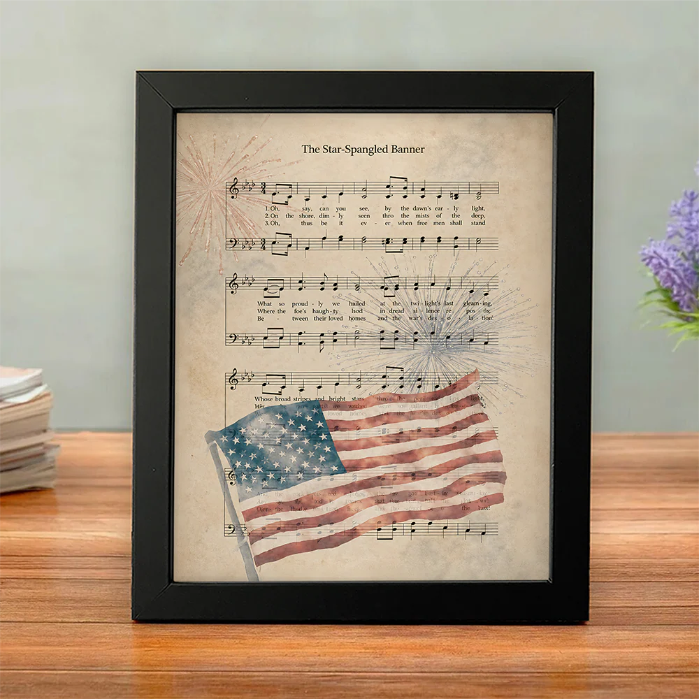 Star Spangled Banner Vintage Sheet Music Print Poster Picture Frame - Patriotic Wall Art HO82 902834 - Image 2