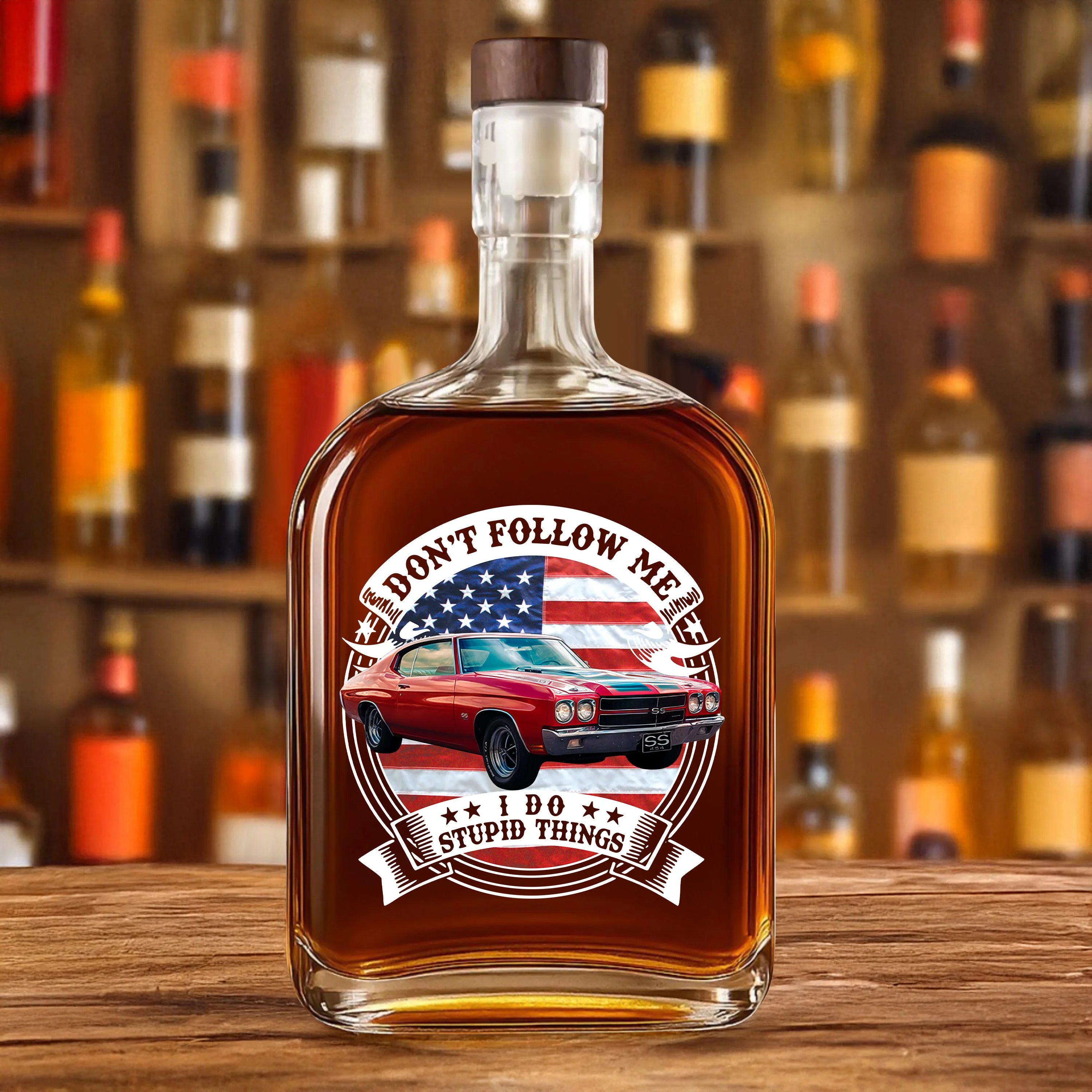 This Is How I Roll - Custom Photo Classic Car Whiskey Bottle CH07 899042 - Image 3