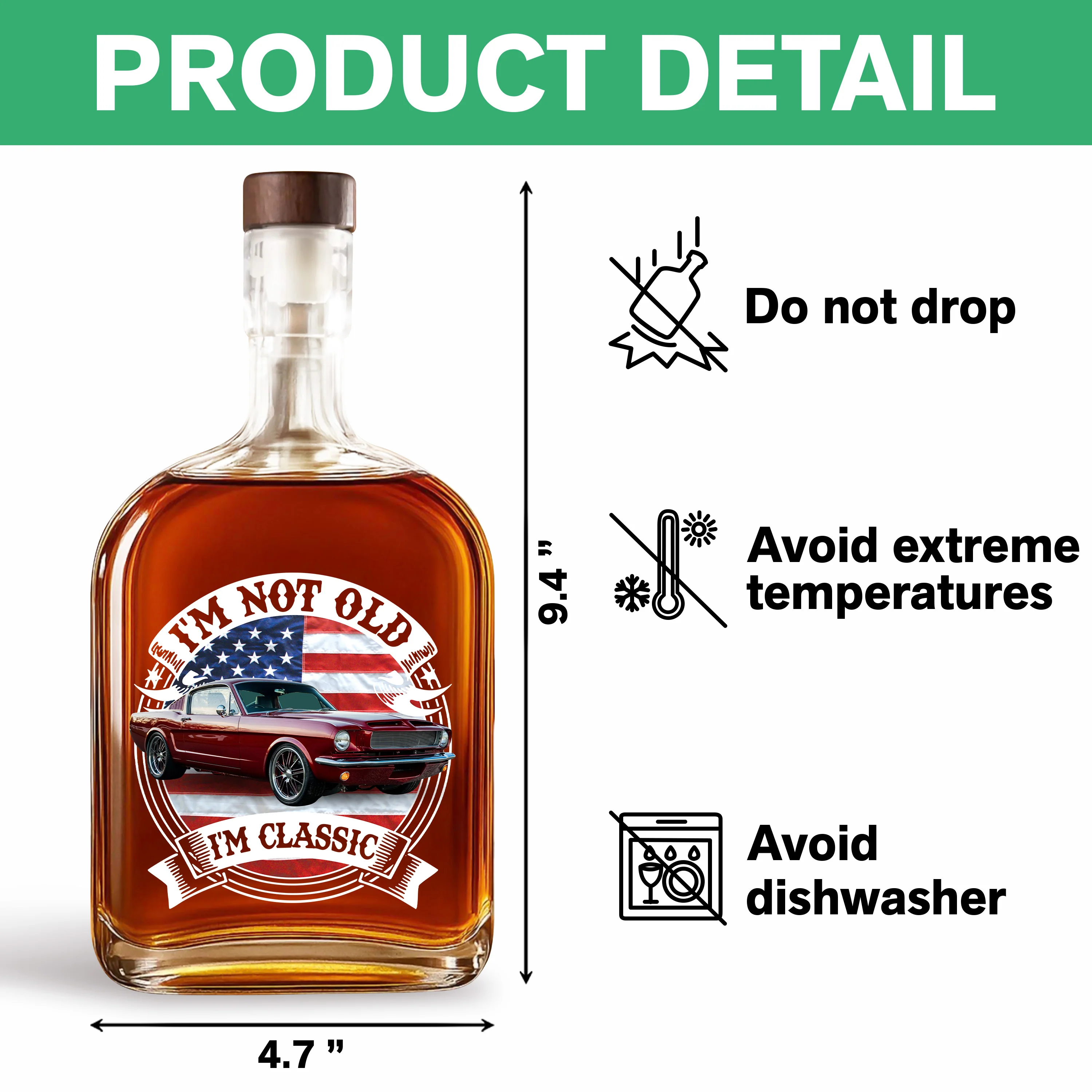 This Is How I Roll - Custom Photo Classic Car Whiskey Bottle CH07 899042 - Image 7