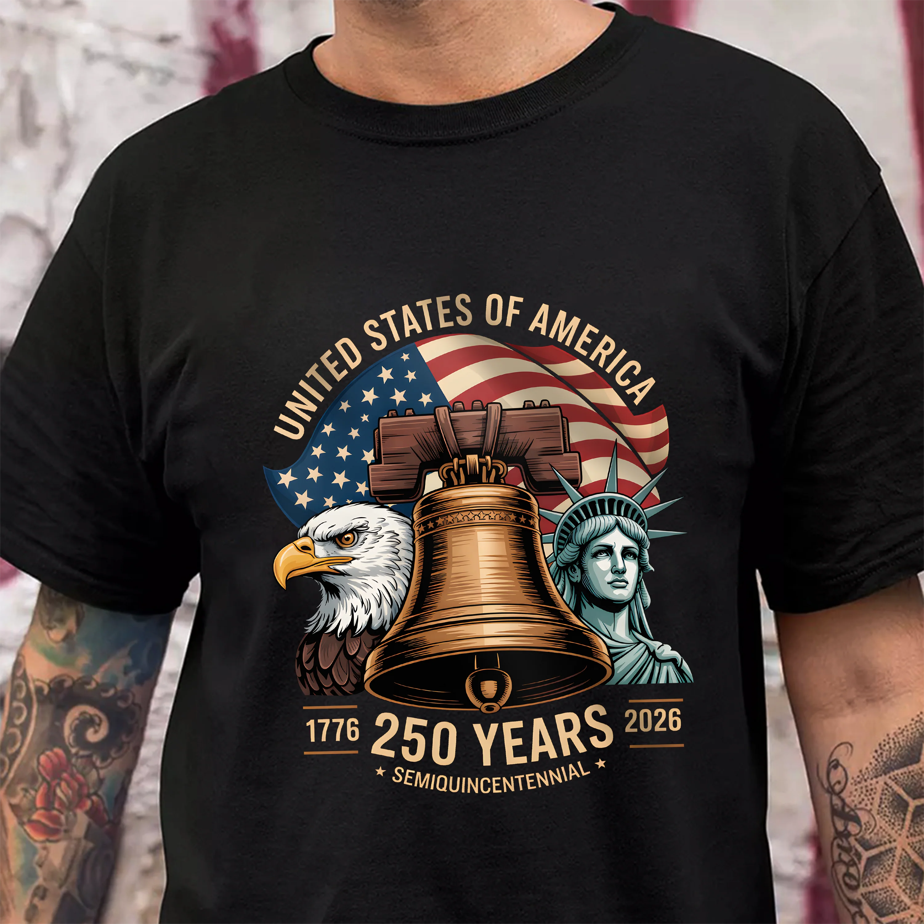 United States Of America 250th Anniversary 1776-2026 Semiquincentennial Dark Shirt LM32 899589 - Image 2