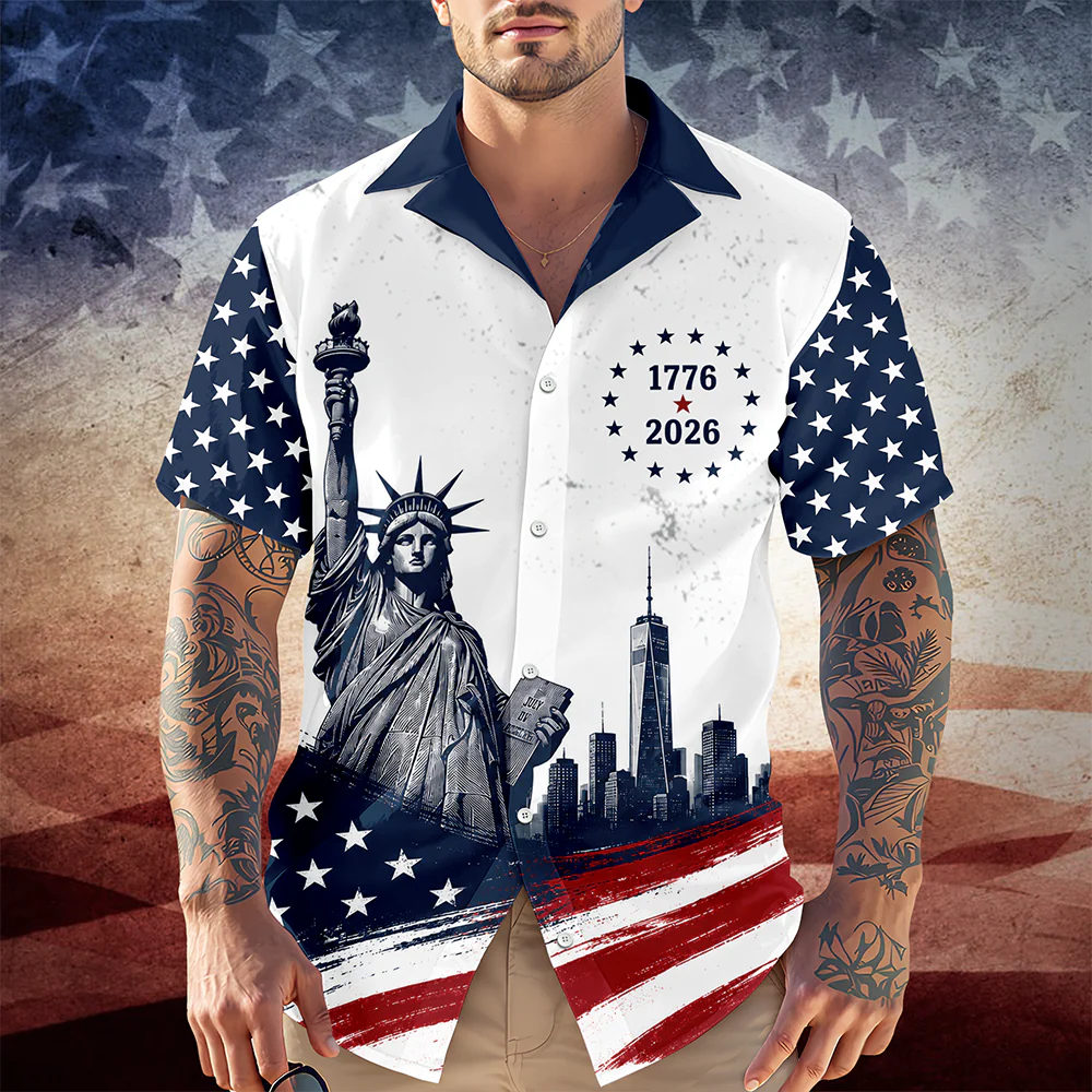 US 250 Years of Freedom 1776-2026 Statue of Liberty Flag Hawaii Shirt CH07 911844 - Image 2