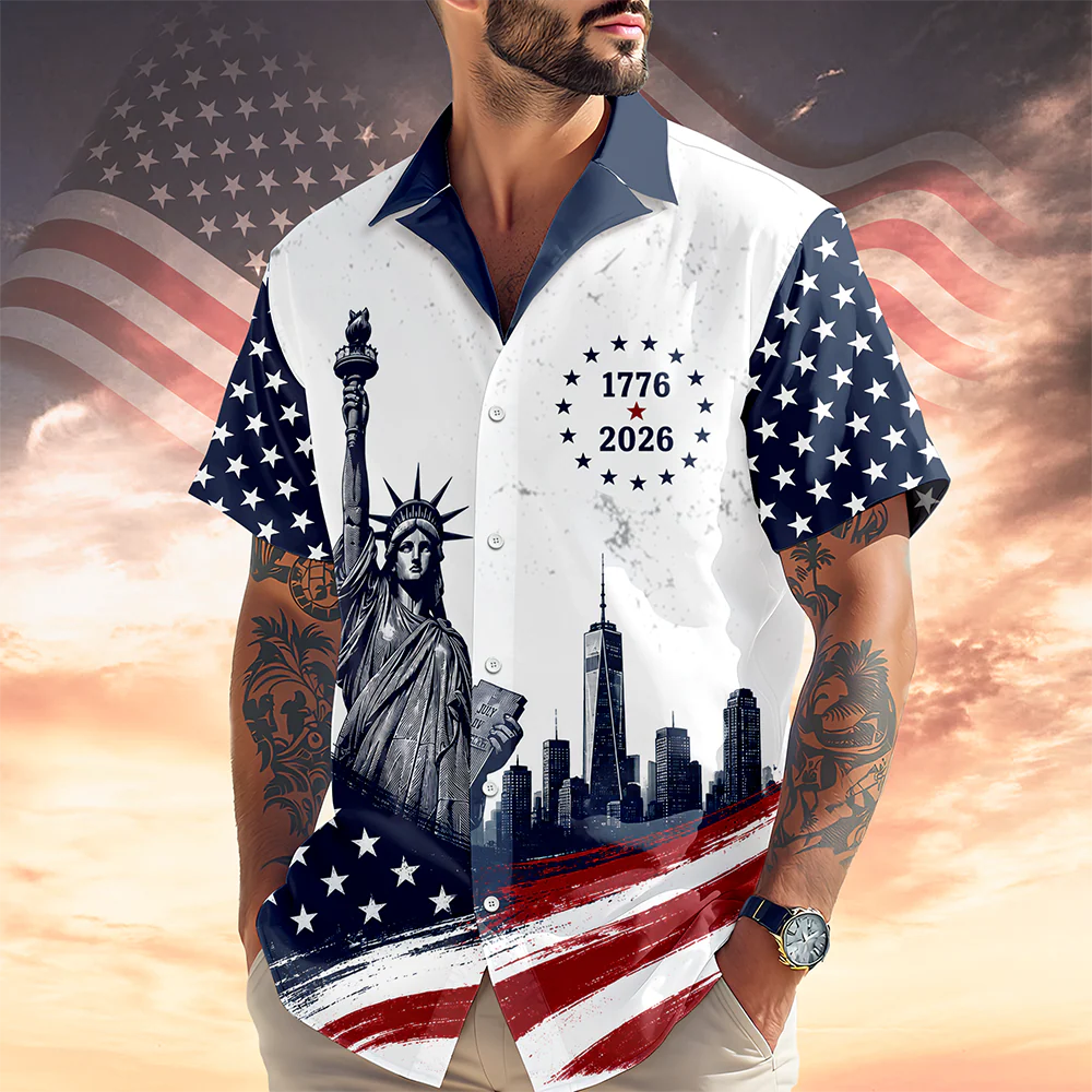 US 250 Years of Freedom 1776-2026 Statue of Liberty Flag Hawaii Shirt CH07 911844 - Image 3
