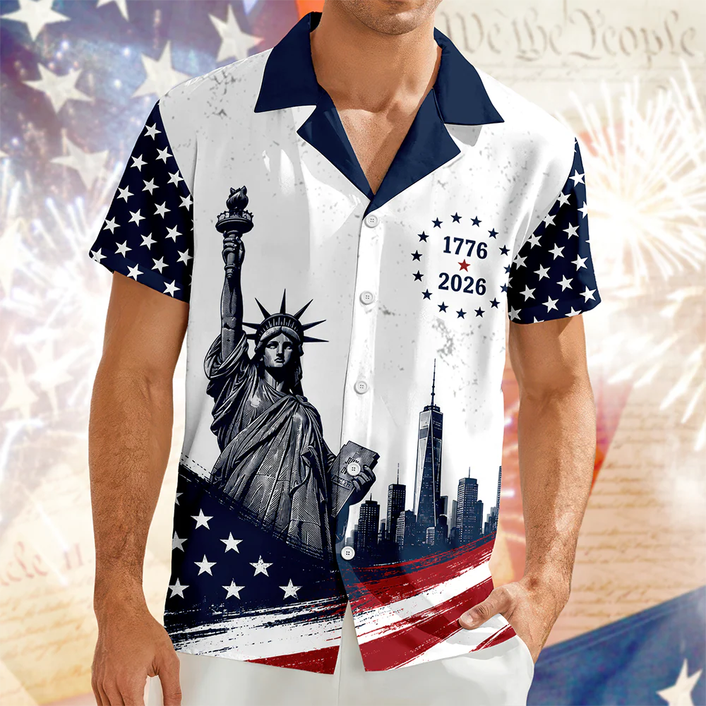 US 250 Years of Freedom 1776-2026 Statue of Liberty Flag Hawaii Shirt CH07 911844 - Image 7