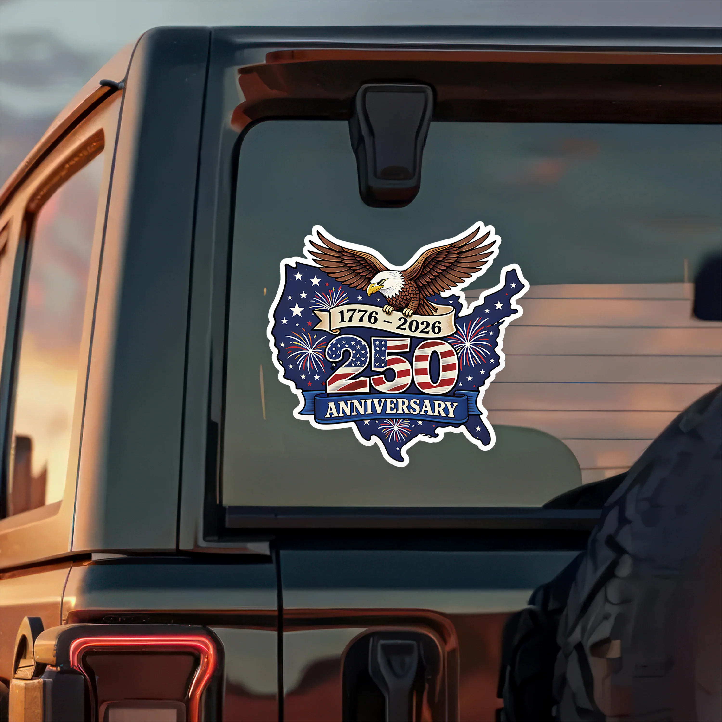 USA 250 Anniversary Eagle 1776-2026 Car Window Decal Sticker TH10 898887