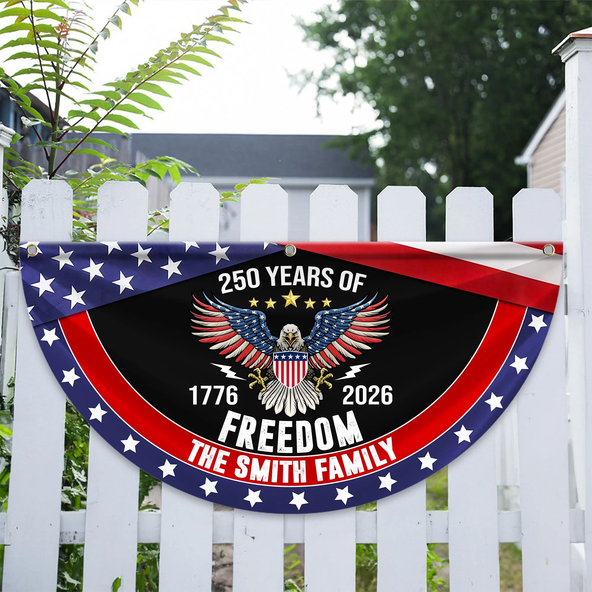 USA 250 Years Of Freedom Custom Family Name Non-Pleated Fan Flag CH07 910238 - Image 4