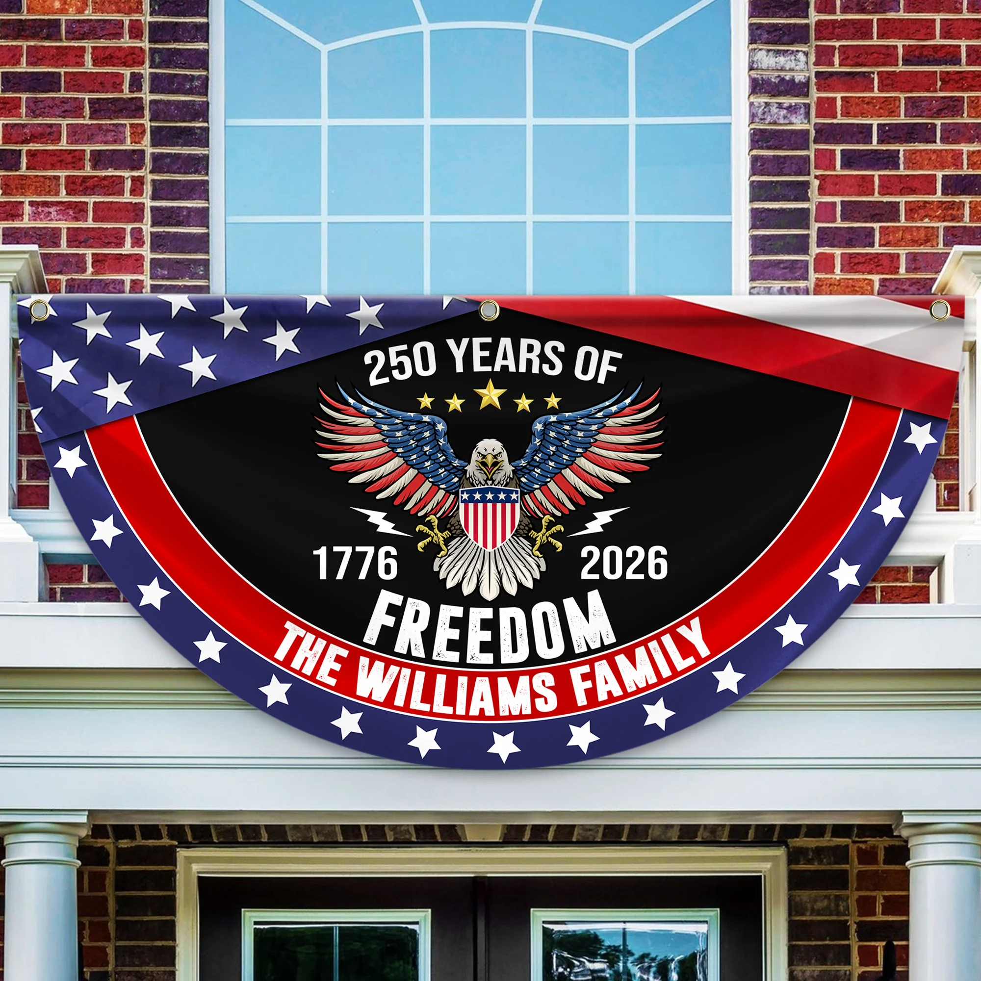 USA 250 Years Of Freedom Custom Family Name Non-Pleated Fan Flag CH07 910238 - Image 7