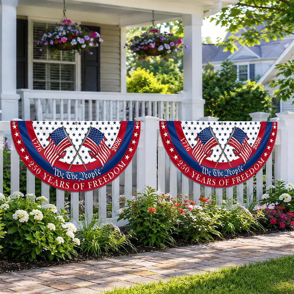 We The People 250 Years of Freedom 1776-2026 America Flag Non-Pleated Fan Flag TH10 170225 - Image 2