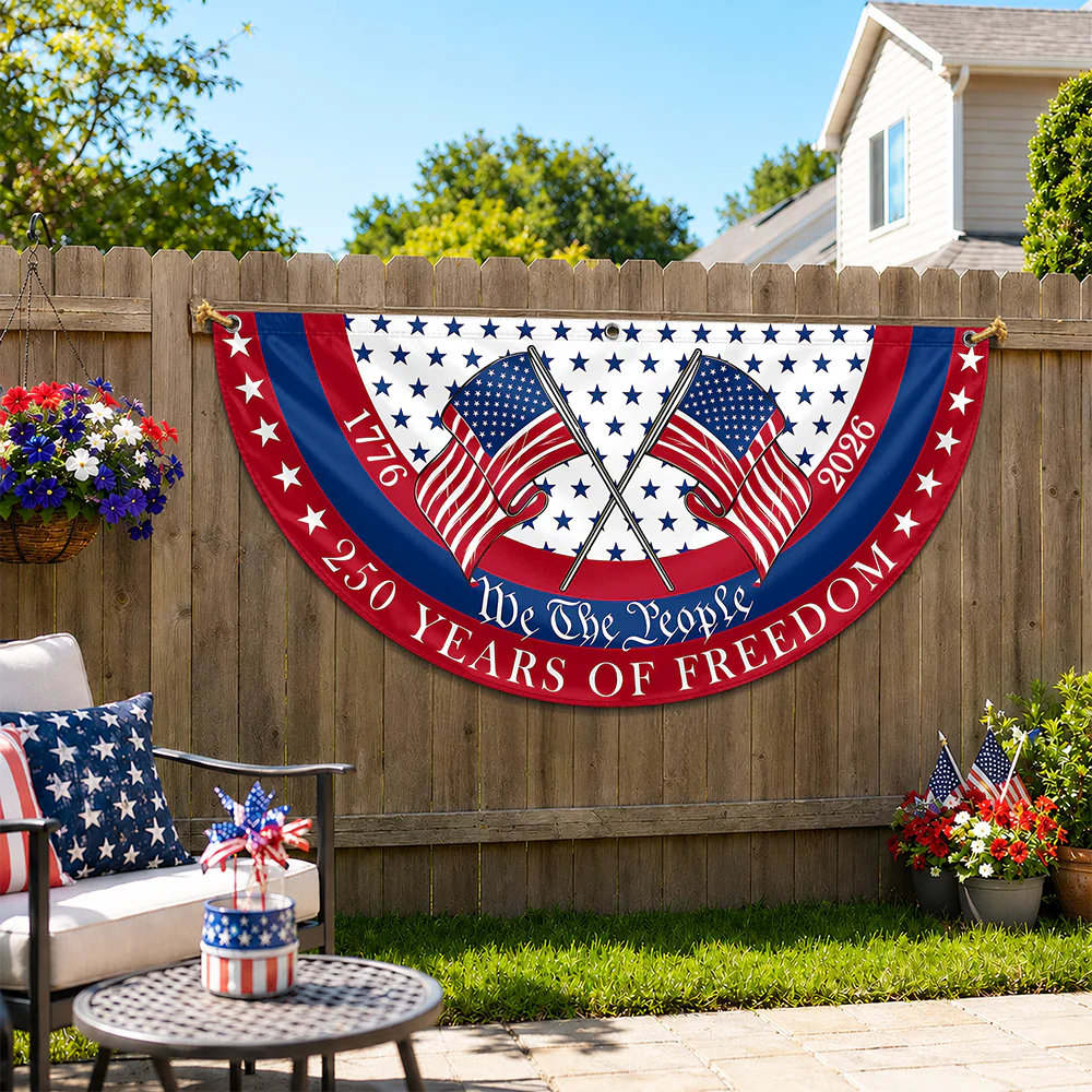 We The People 250 Years of Freedom 1776-2026 America Flag Non-Pleated Fan Flag TH10 170225 - Image 5