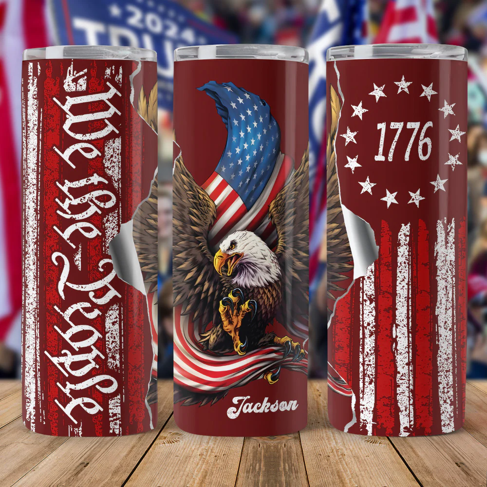 Personalized We The People American 250 Eagle Flag Skinny Tumbler LM32 899097 - Image 6