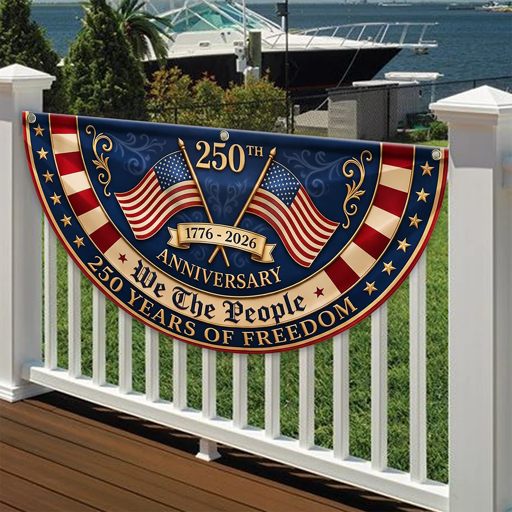 We The People US 250th Anniversary 1776–2026 Non-Pleated Fan Flag CH07 911822 - Image 2