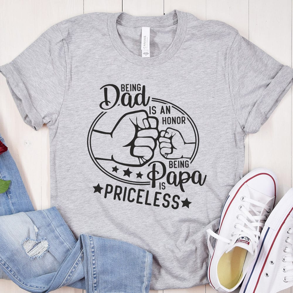 Being Dad is An Honor Being Papa Is Priceless Family Shirt, HN590 - Image 2