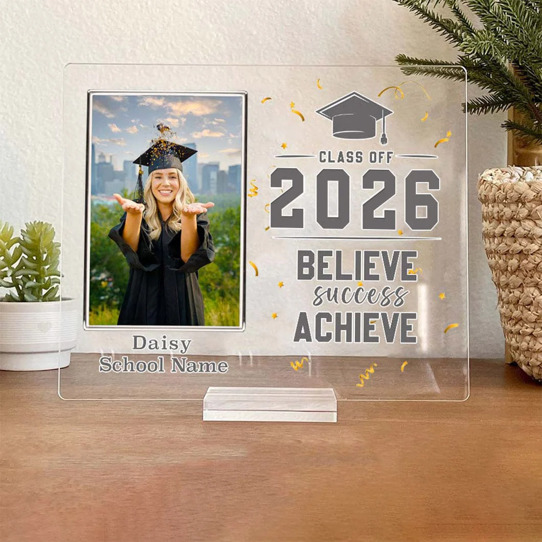 Personalized Believe Success Achieve Graduation Acrylic Plaque and Stand 890349 - Image 3