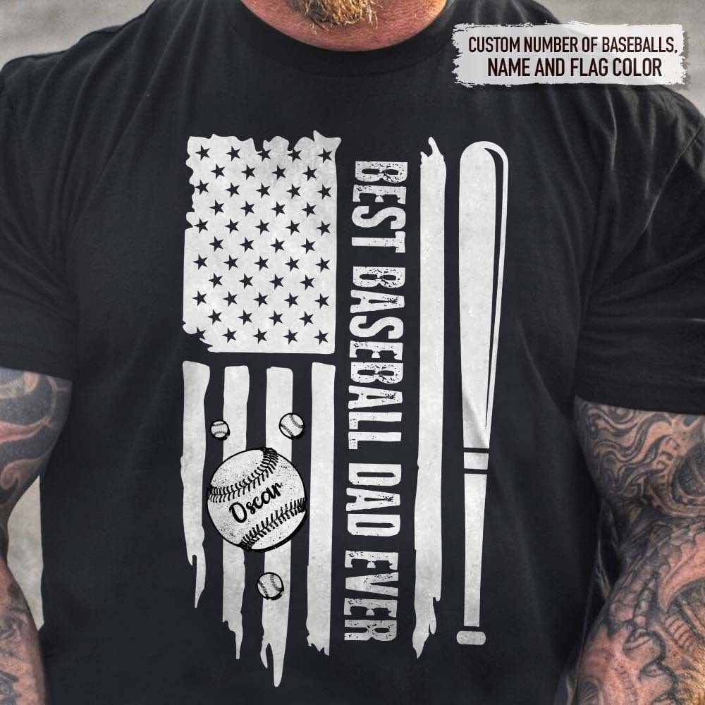 Best Baseball Dad Ever US Flag Sport Shirt, HN590