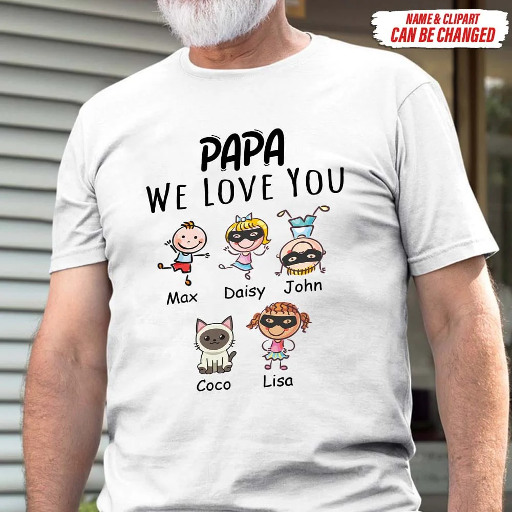 Custom Clipart Daddy We Love You Family Shirt, HN590 - Image 3
