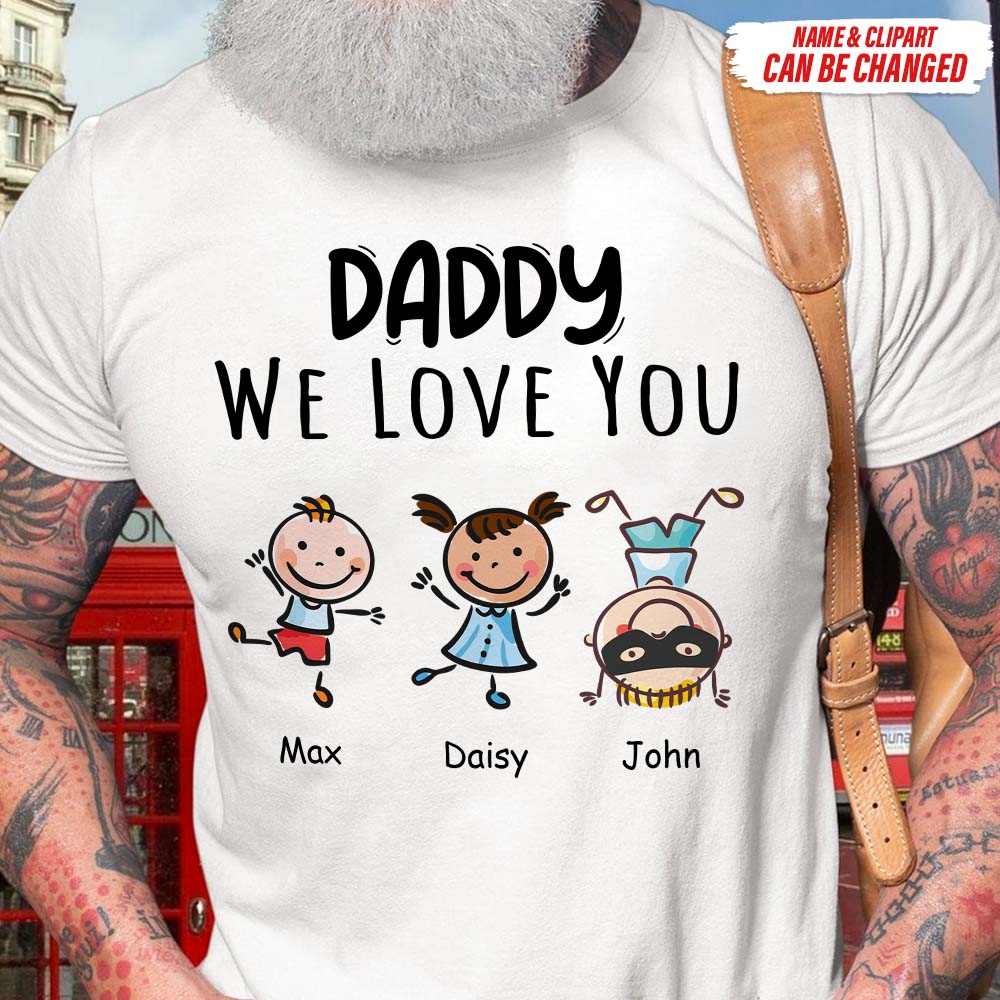 Custom Clipart Daddy We Love You Family Shirt, HN590 - Image 4