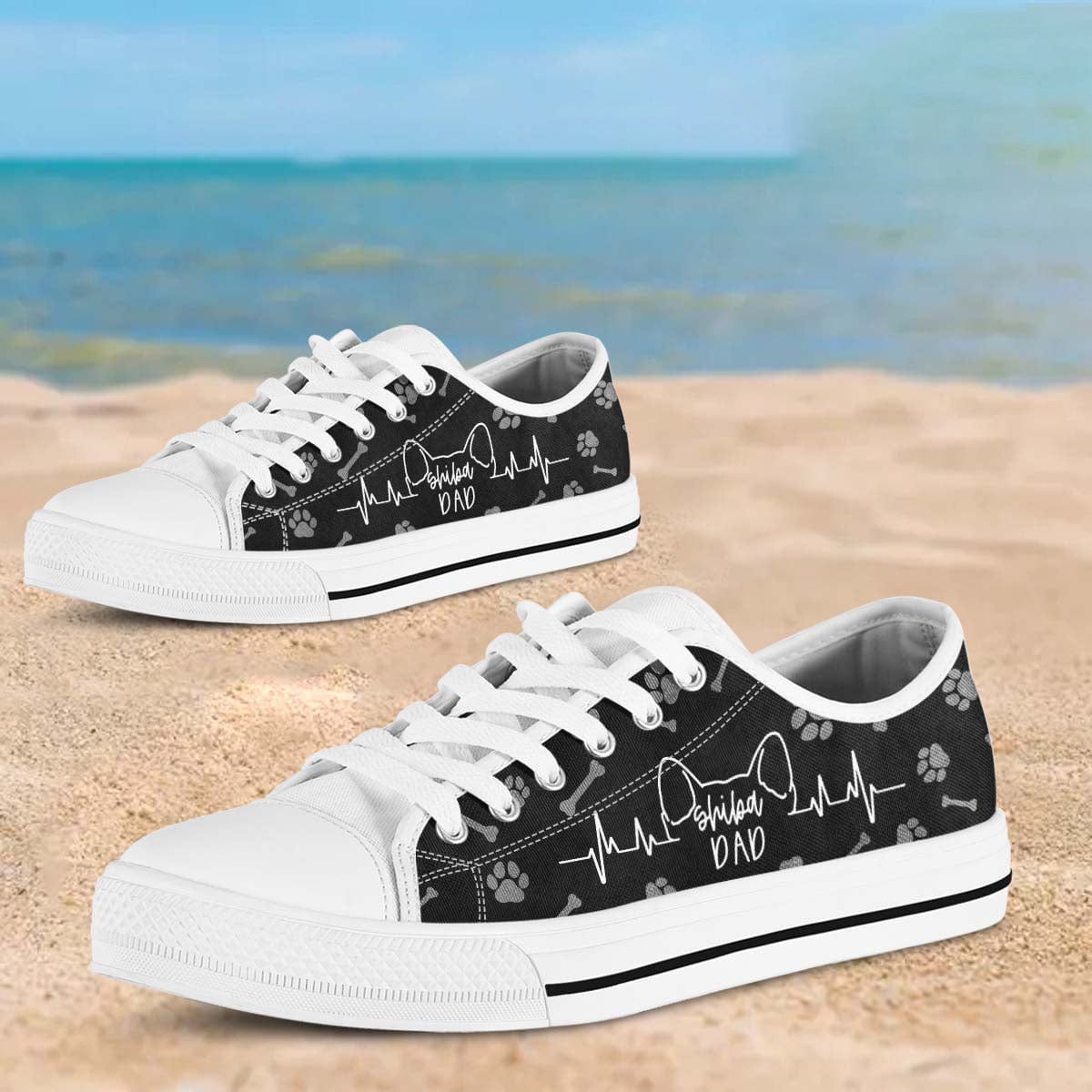 Custom Name Dog Lover White Sole Canvas Shoes, HN590 - Image 4