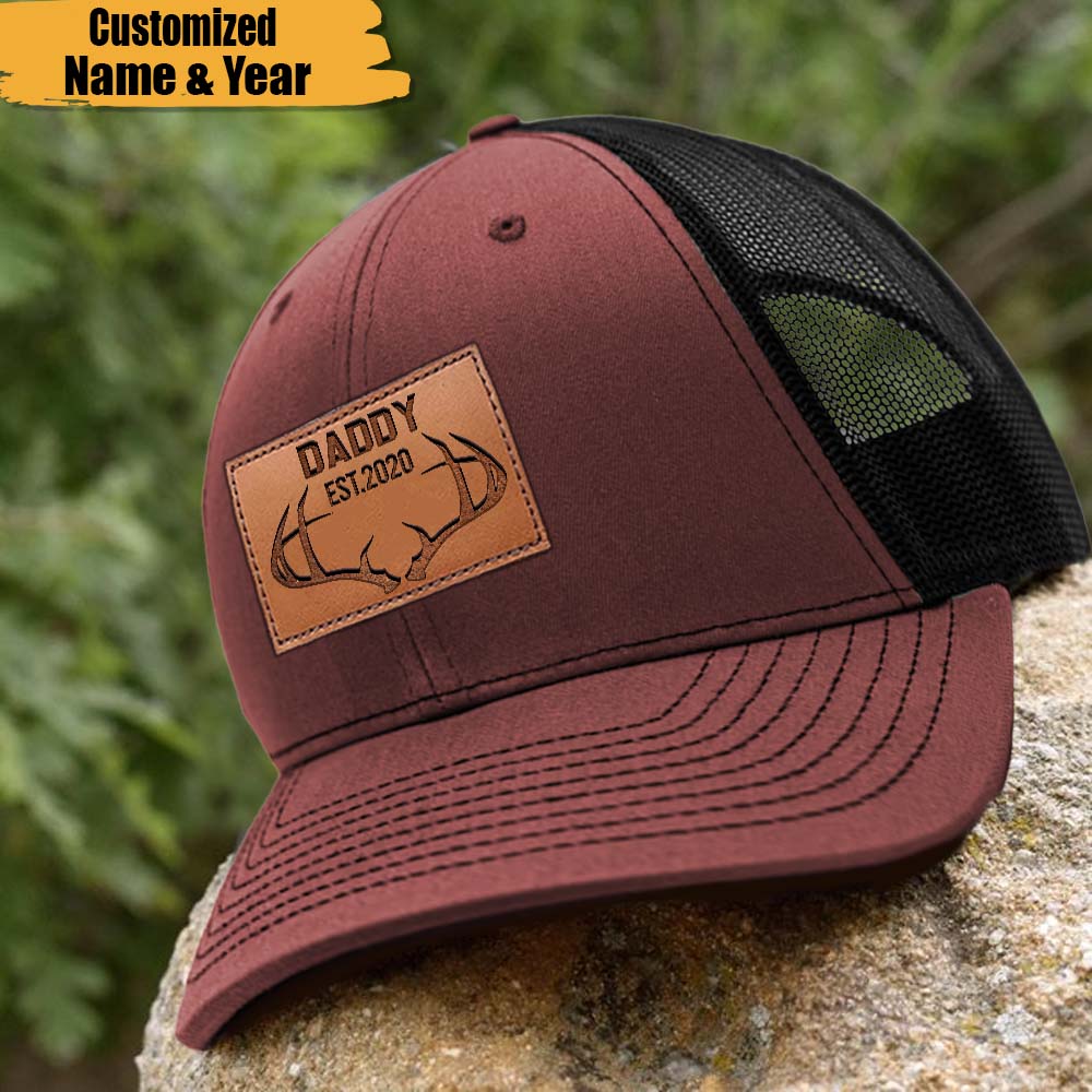 Custom Name & Year, Deer Horn Hunters Gift Cap, HN590 - Image 3