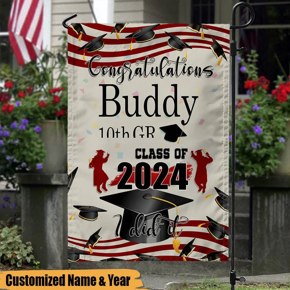 Custom Text Congratulations Graduation Garden Flag 890337 - Image 5