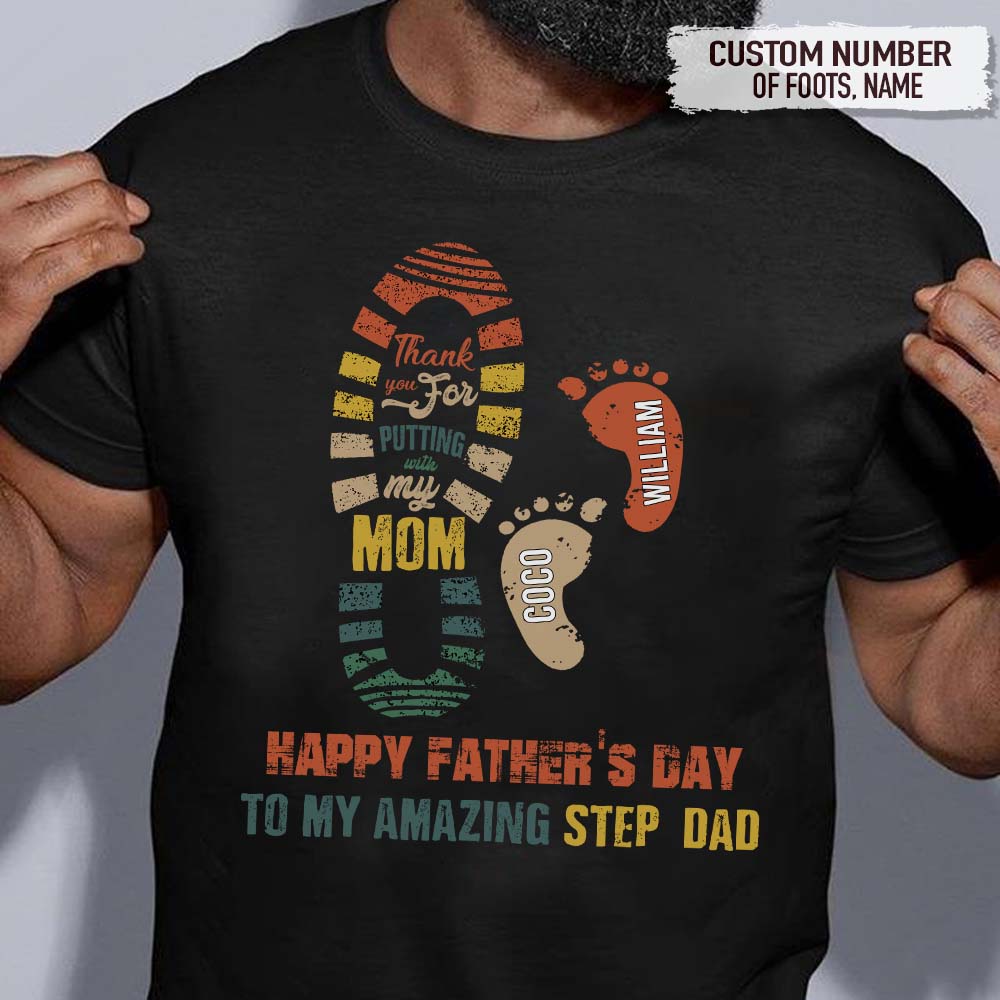 Happy Father's Day To My Amazing Step Dad Family Shirt, HN590 - Image 3
