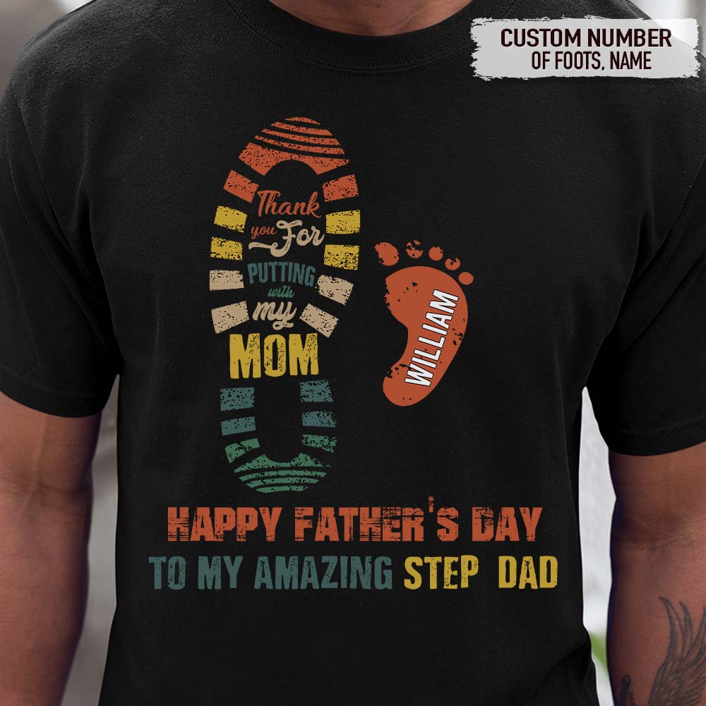 Happy Father's Day To My Amazing Step Dad Family Shirt, HN590 - Image 4