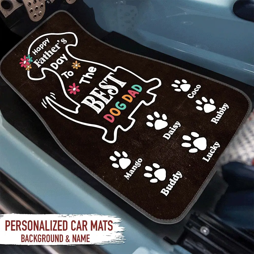Happy Father's Day To The Best Dog Dad Dog Lover Car Mats, HN590 - Image 3