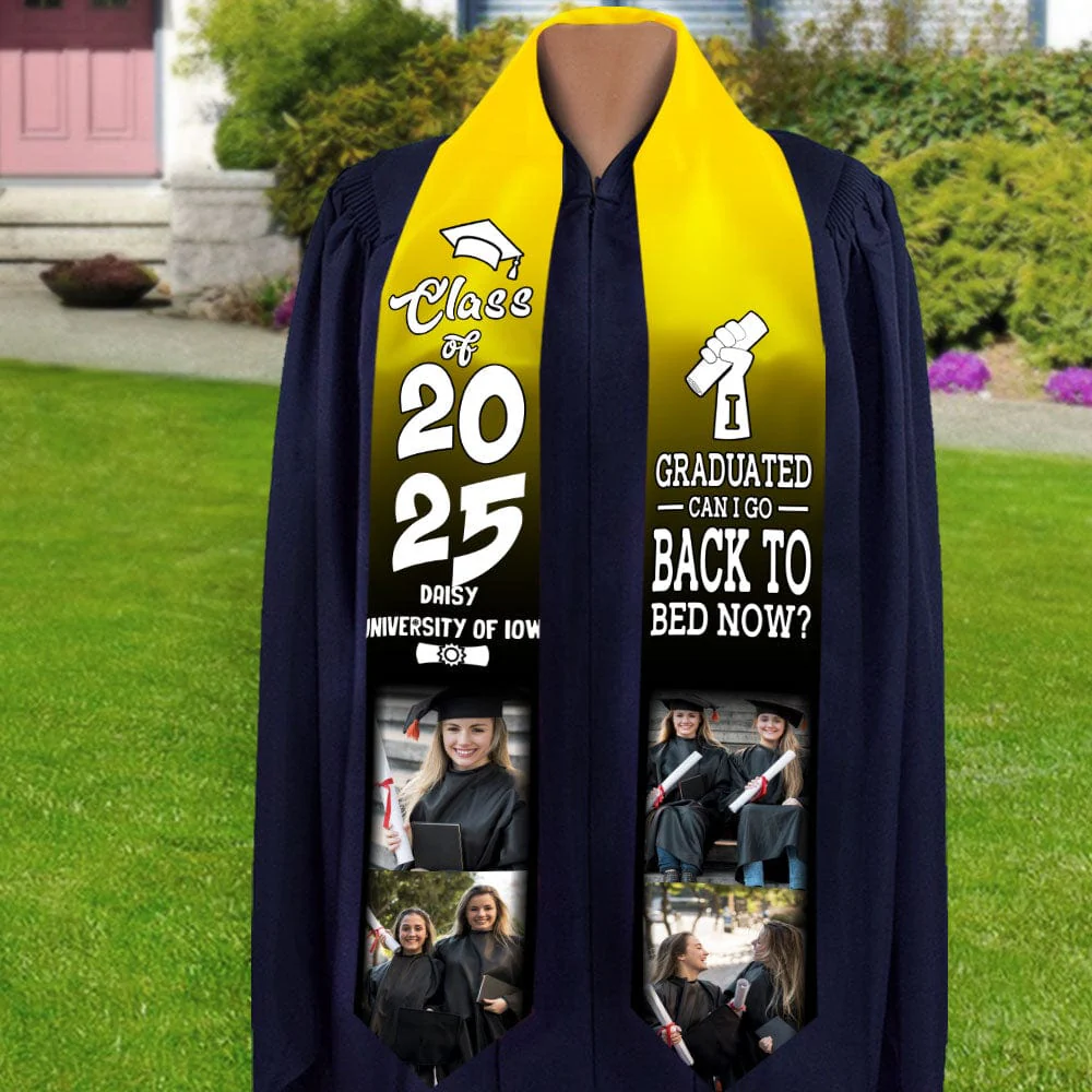 I Graduated Can I Go Back To Bed Now Graduation Gift Stoles 892291 CH07 - Image 2