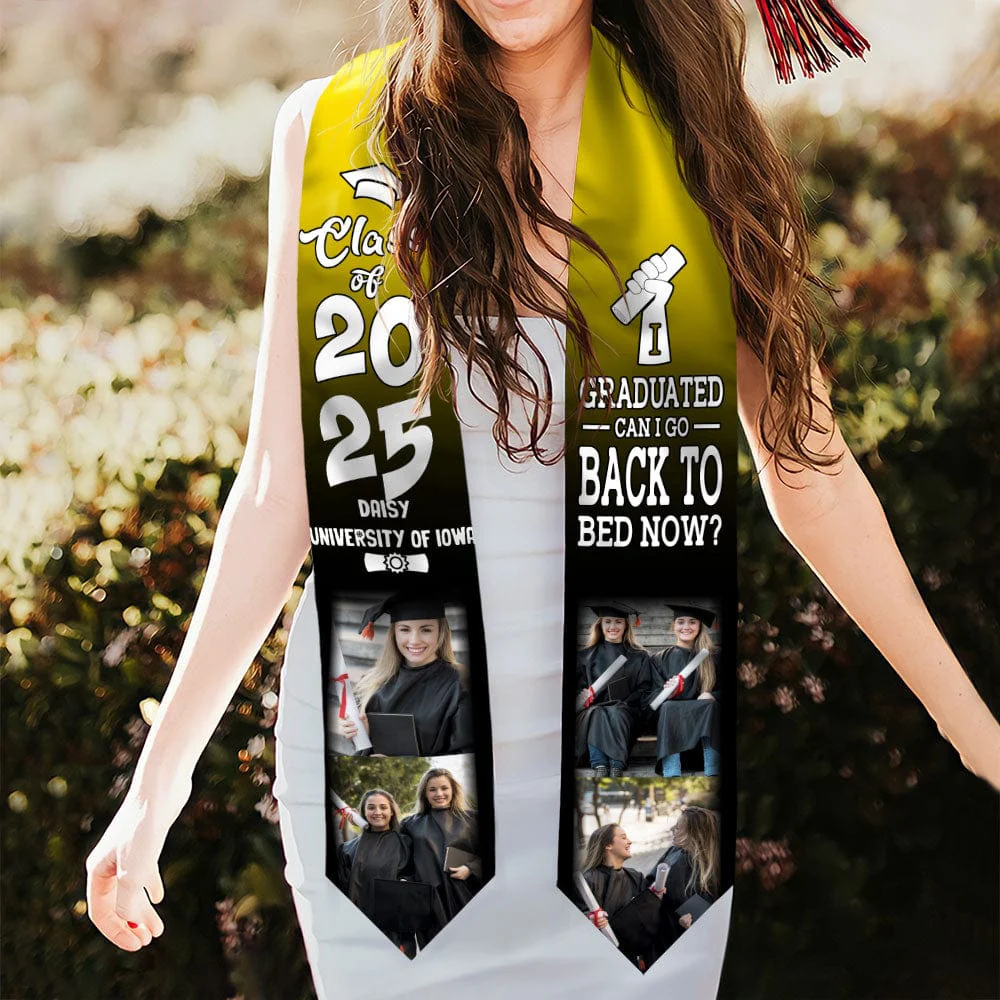 I Graduated Can I Go Back To Bed Now Graduation Gift Stoles 892291 CH07 - Image 3