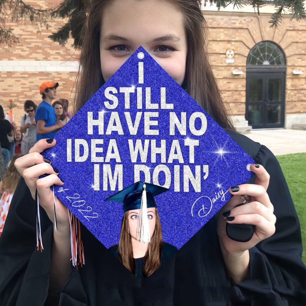 Personalized Text And Photo Shut Up Graduation Cap Topper, HN590 - Image 2