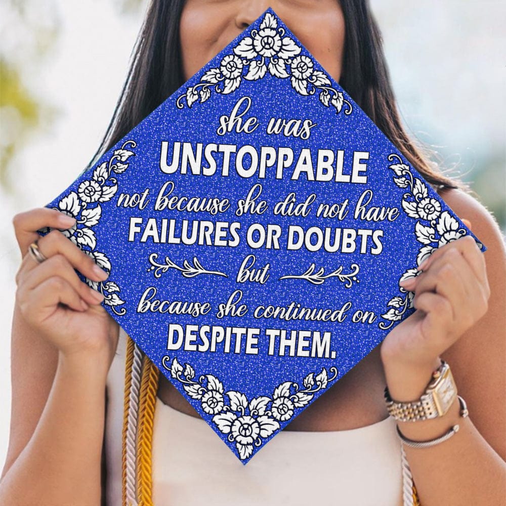 She Was Unstoppable Graduation Cap Topper, HN590