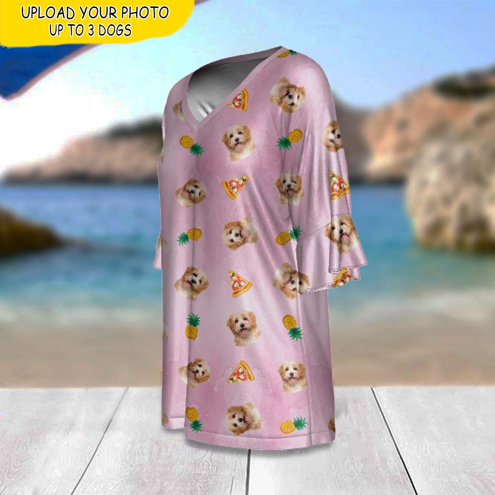Upload Photo Pet Lover Gift Women V Neck T-Shirt, HN590 - Image 5
