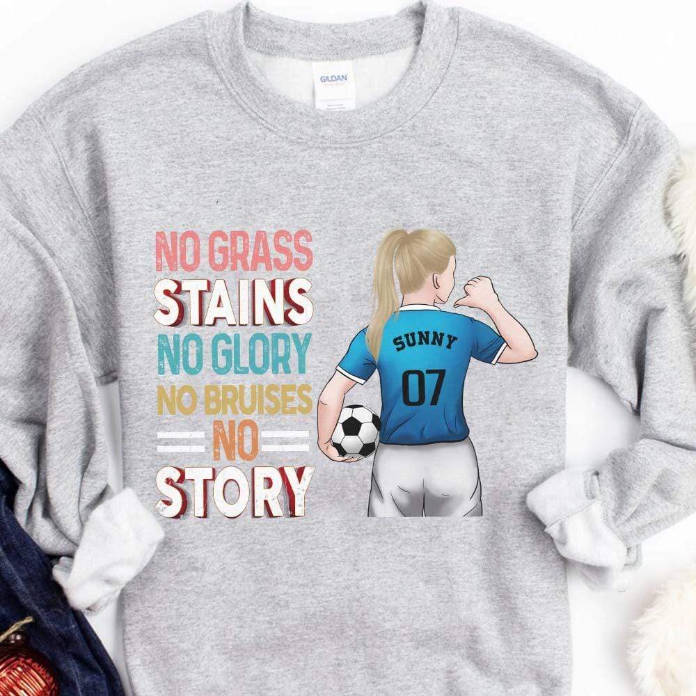 No Grass Stains No Glory Soccer Girl Shirt - Image 2