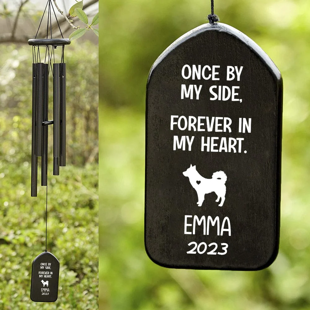 No Longer By My Side But Forever In My Heart Dog Wind Chimes Personalized Gift N369 889987