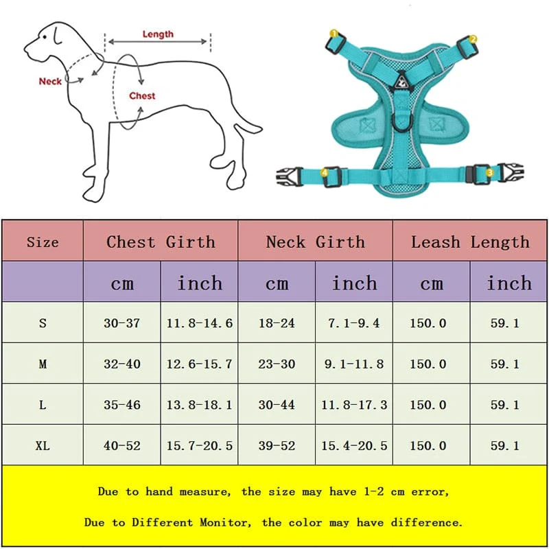 No Pull Dog Harness and Leash Set Adjustable Pet Harness Vest For Small Dogs Cats Reflective Mesh Dog Chest Strap French Bulldog - Image 8