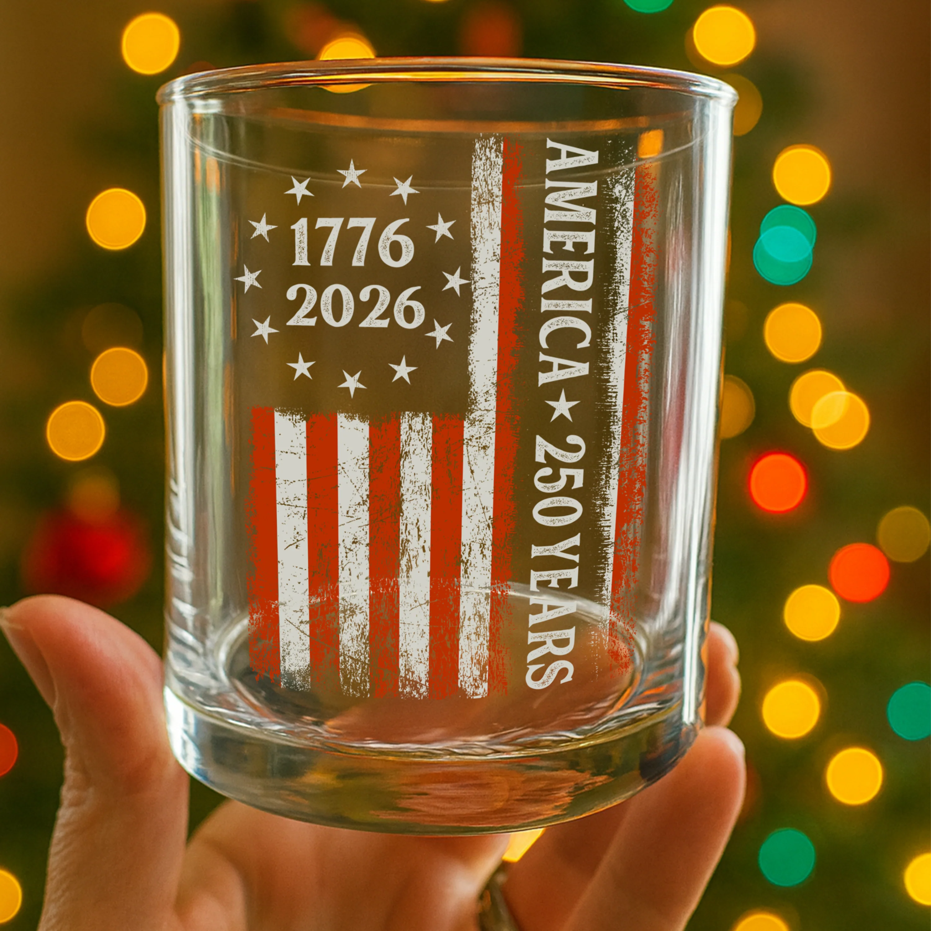 250 Years America Flag 250th Birthday 1776-2026 Whiskey Glass HO82 894784 - Image 2