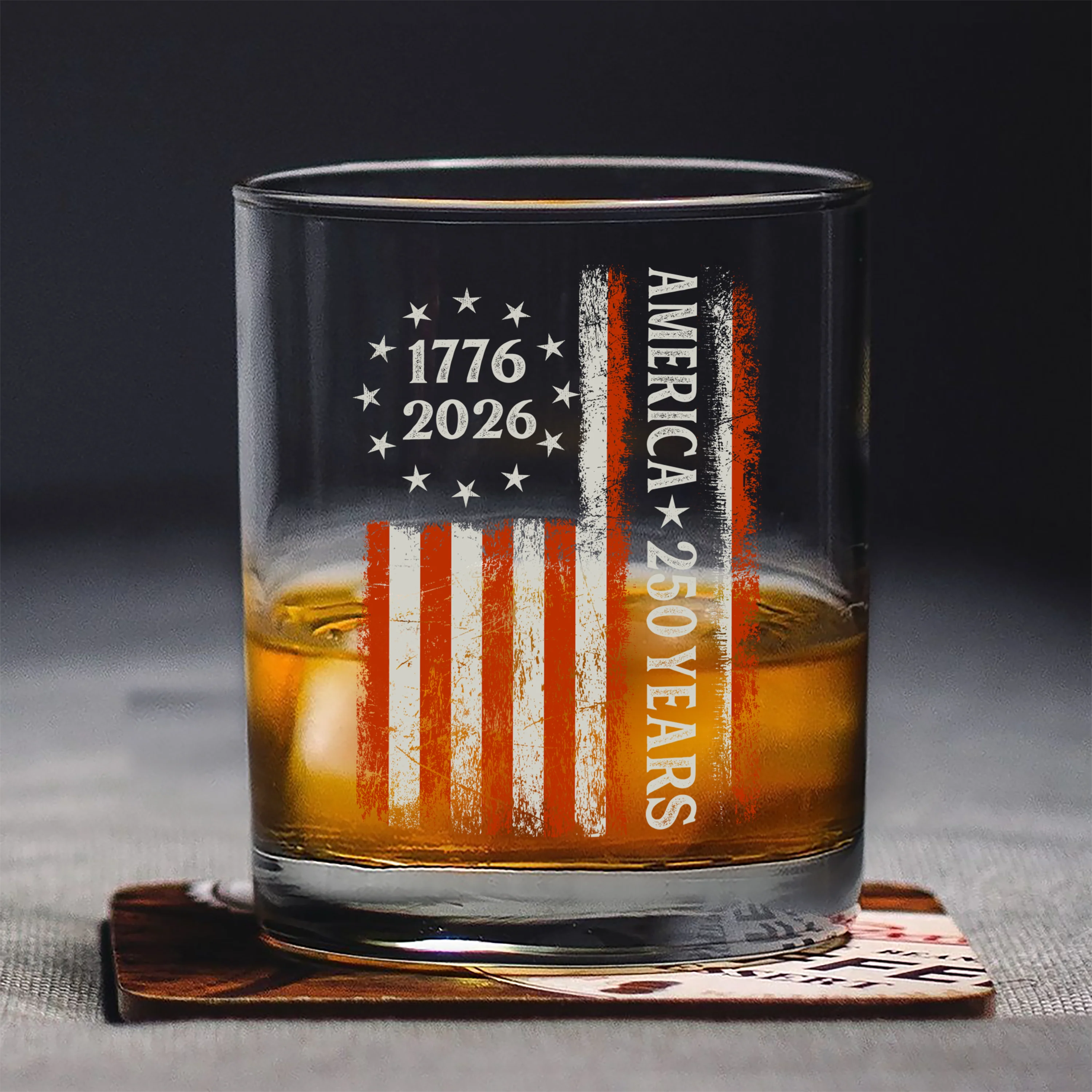 250 Years America Flag 250th Birthday 1776-2026 Whiskey Glass HO82 894784 - Image 6