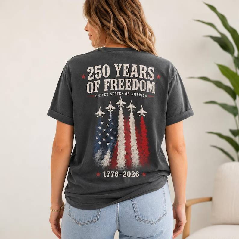 250 Years Of Freedom 1776-2026 Fighter Jet Comfort Shirt HO82 902676 - Image 2