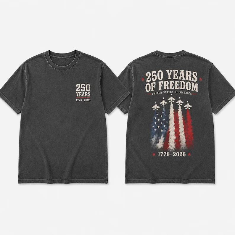 250 Years Of Freedom 1776-2026 Fighter Jet Comfort Shirt HO82 902676 - Image 3