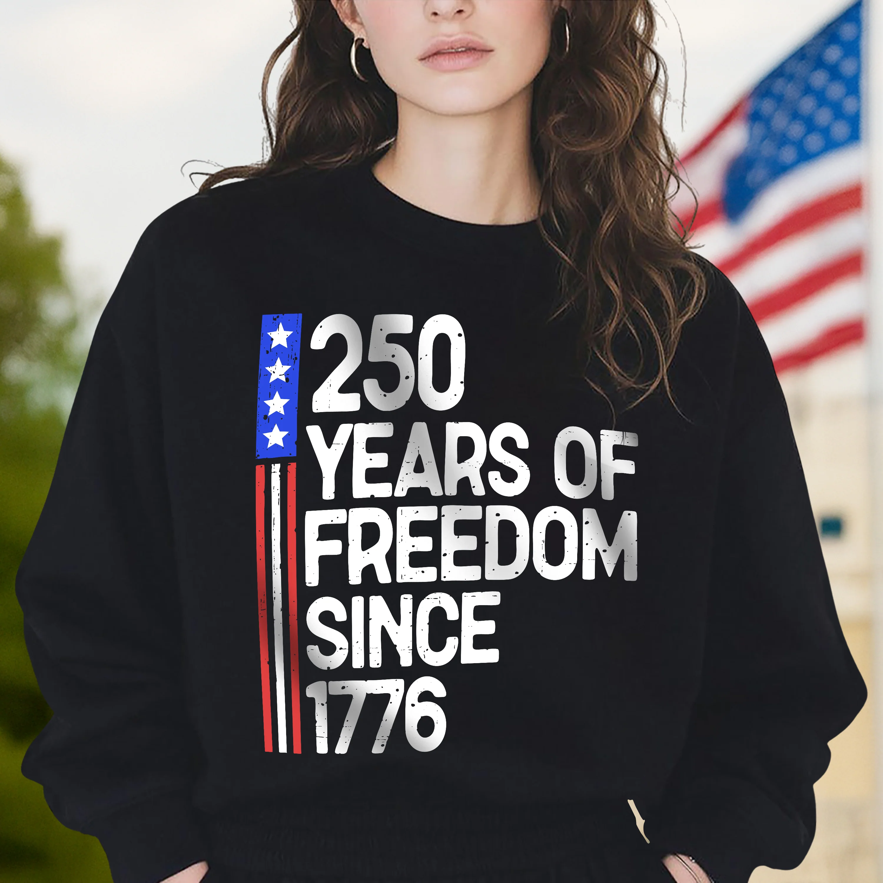 250 Years Of Freedom 250th Birthday America Flag 4th Of July Dark Shirt HO82 894800 - Image 2
