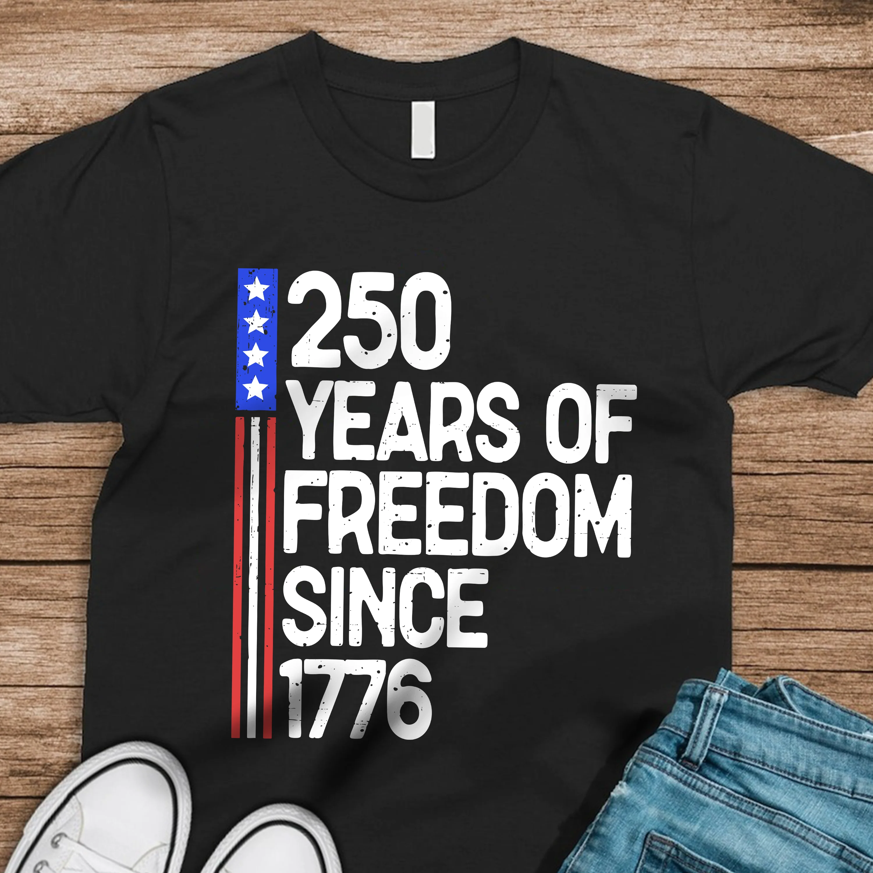 250 Years Of Freedom 250th Birthday America Flag 4th Of July Dark Shirt HO82 894800 - Image 5