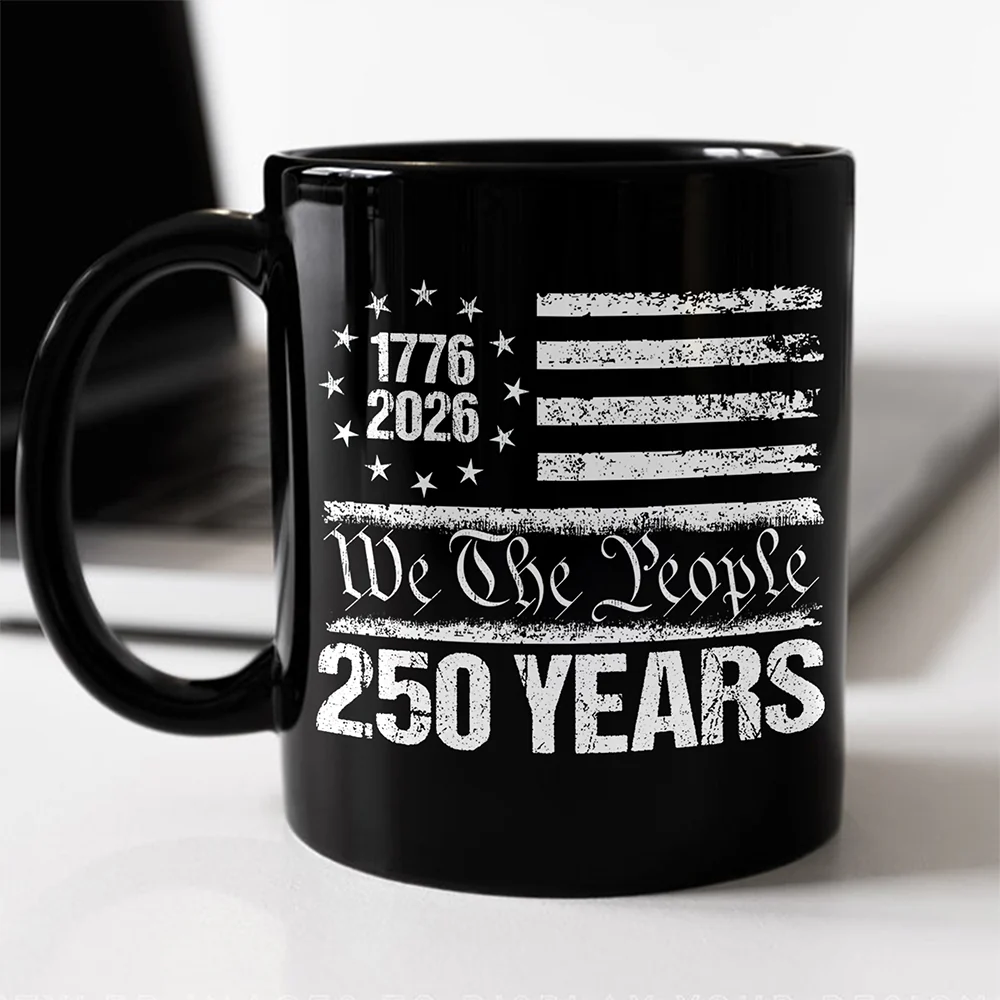 250 Years USA 250th Birthday 1776-2026 Eagle Flag Black Mug HO82 894578 - Image 3