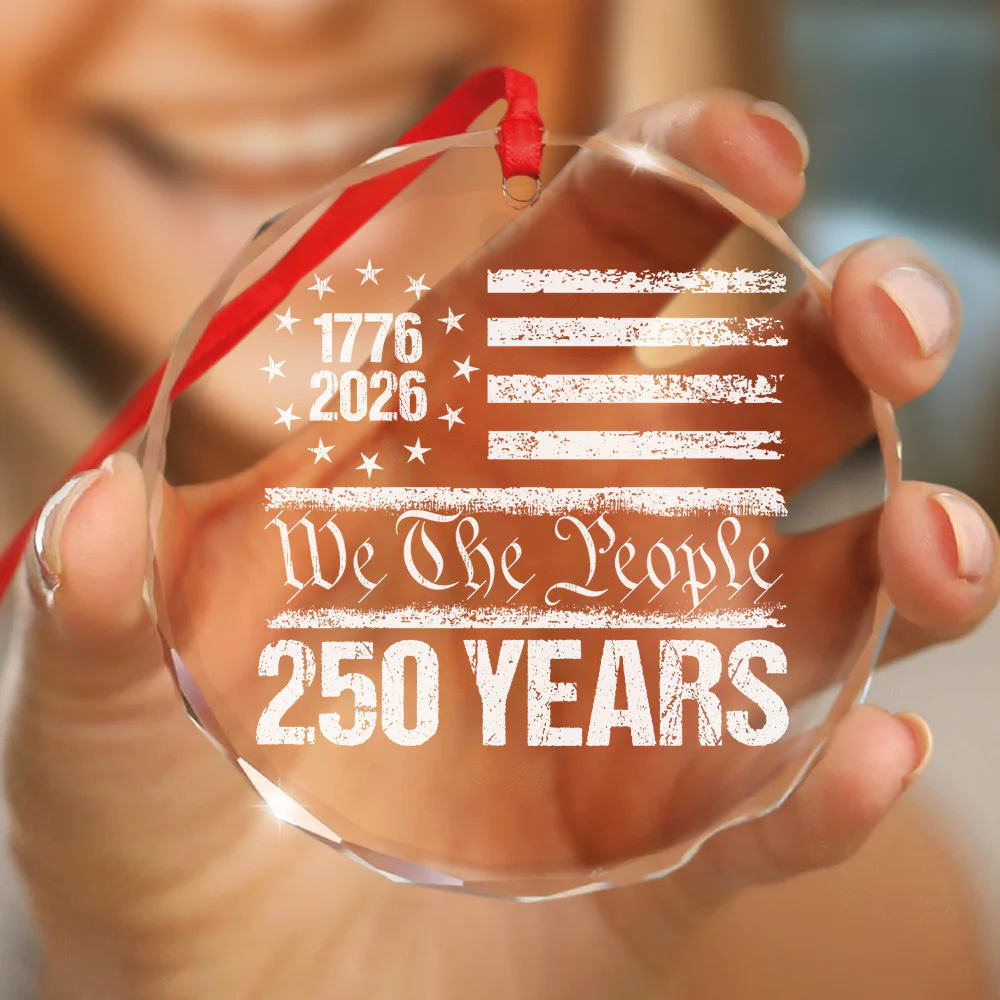 250 Years USA 250th Birthday 1776-2026 Eagle Flag Glass Ornament HO82 894570 - Image 6