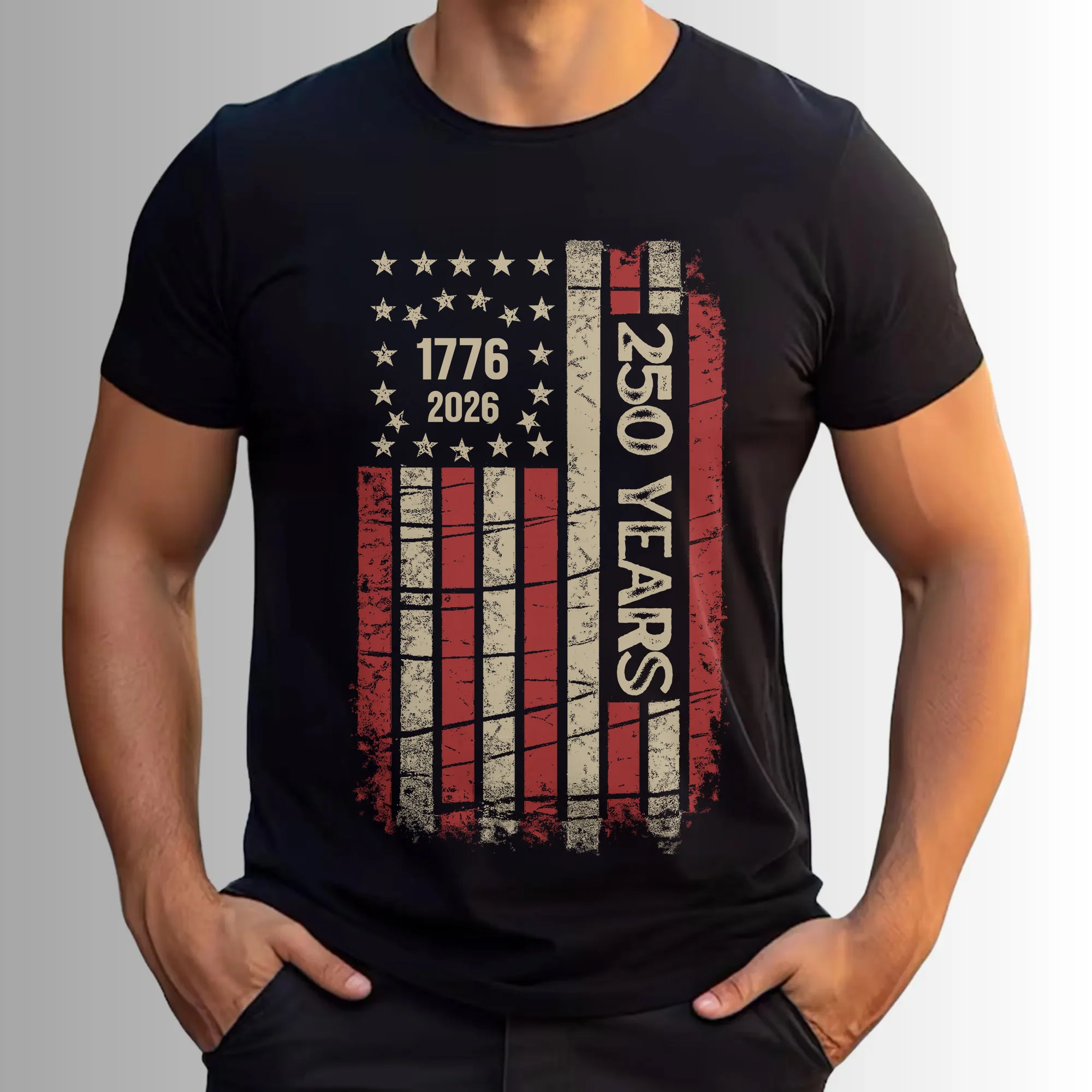 250th America Anniversary Vintage USA Flag Dark Shirt HO82 902754 - Image 2