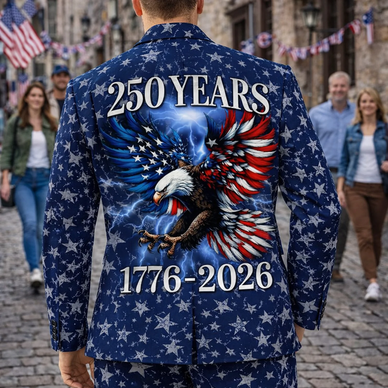 250th Anniversary Eagle Patriotic American Men's Suit HO82 901688 - Image 2