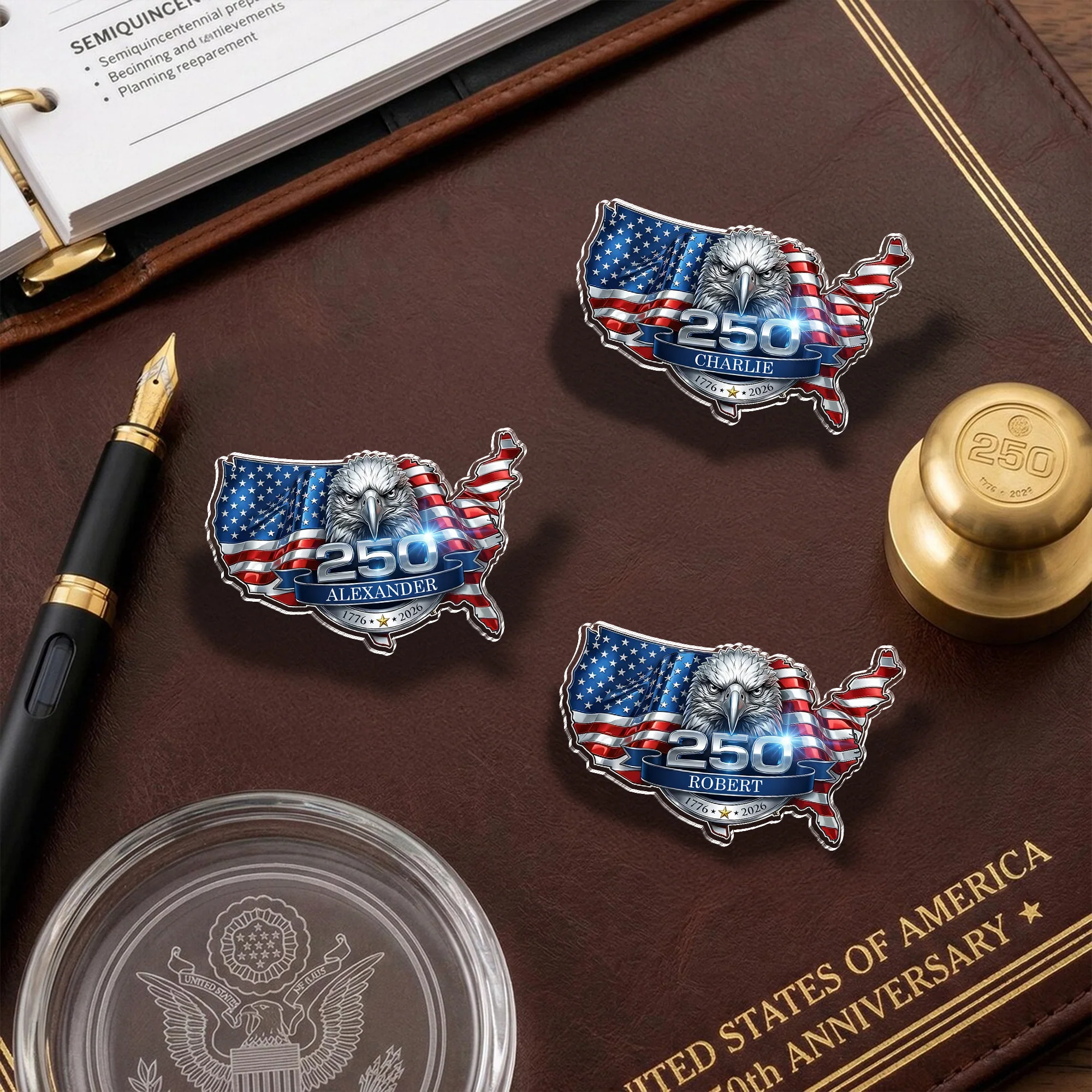 250th Anniversary Eagle USA Semiquincentennial 1776-2026 Patriotic Acrylic Pin HO82 901804 - Image 5