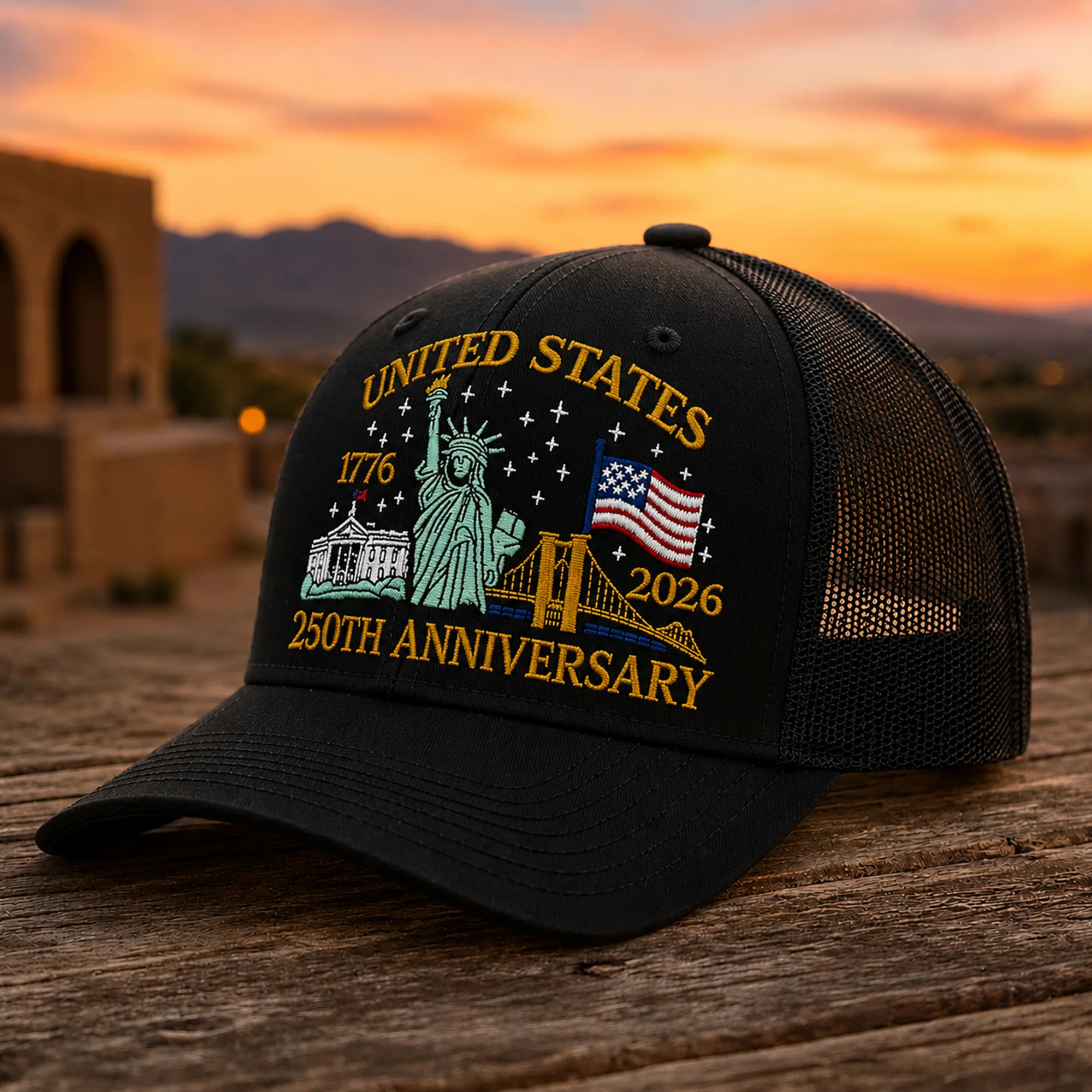 250th Anniversary USA Hat USA Patriotic Embroidered Trucker Hat HO82 902874 - Image 5
