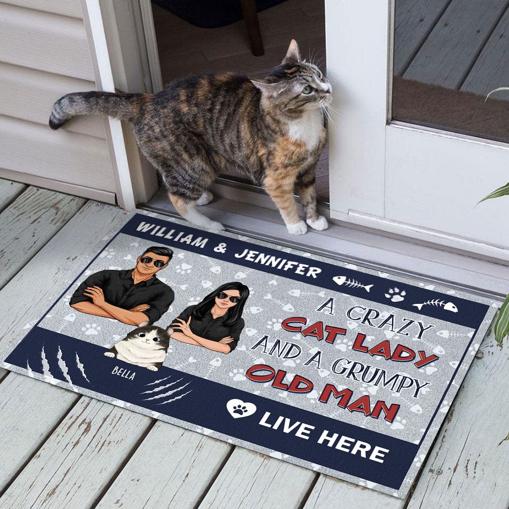 A Cat Lady And An Old Man Doormat Personalized Gift N304 889716 - Image 2