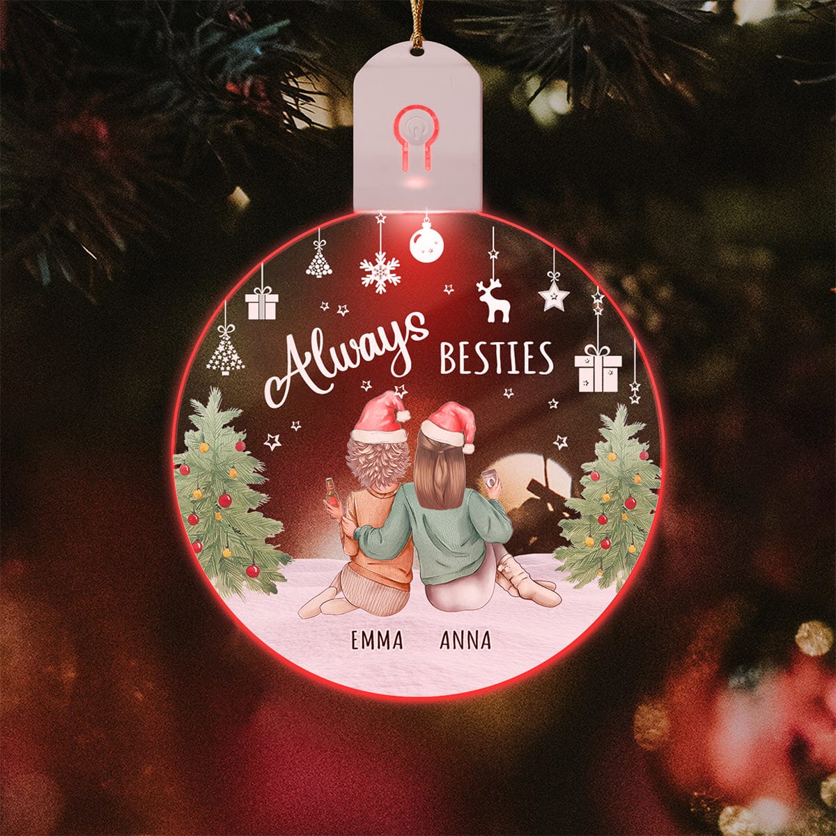 Always Besties Circle Led Acrylic Ornament For Besties Personalized Gift HO82 893274 - Image 2
